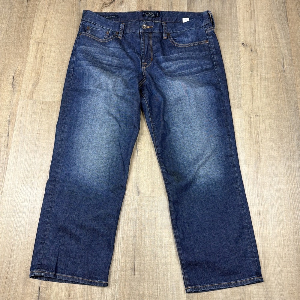 Lucky Brand Sweet Crop Jeans‎ Women's 14 32 Medium Wash Straight Stretch Denim